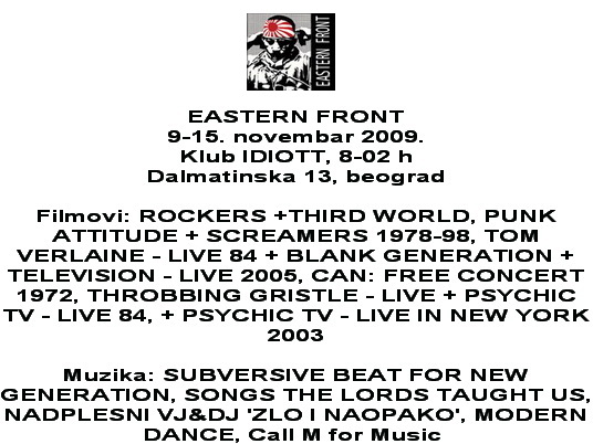 EASTERN FRONT, program 9-15.11.2009.